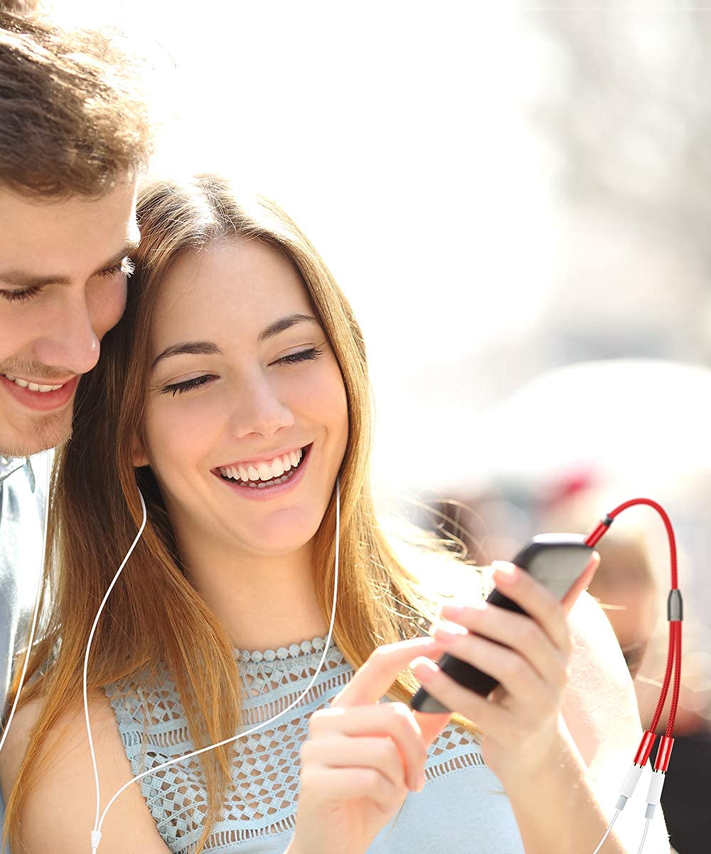 Rocker AUX-52/53 Dual Audio Headphone Splitter | 3.5mm Female to 1 Male Type-C/3.5mm Adapter | Noise-Free Audio for PS5, Xbox, Laptop & | Smartphone