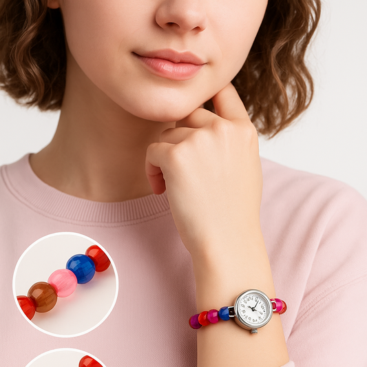 Premium Girls Diamond Watch with Rubber Strap – Stylish & Comfortable