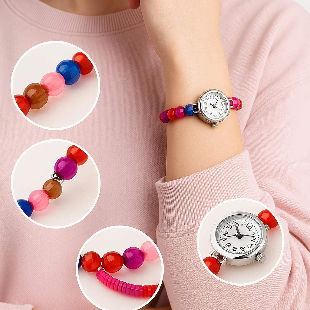 Premium Girls Diamond Watch with Rubber Strap – Stylish & Comfortable