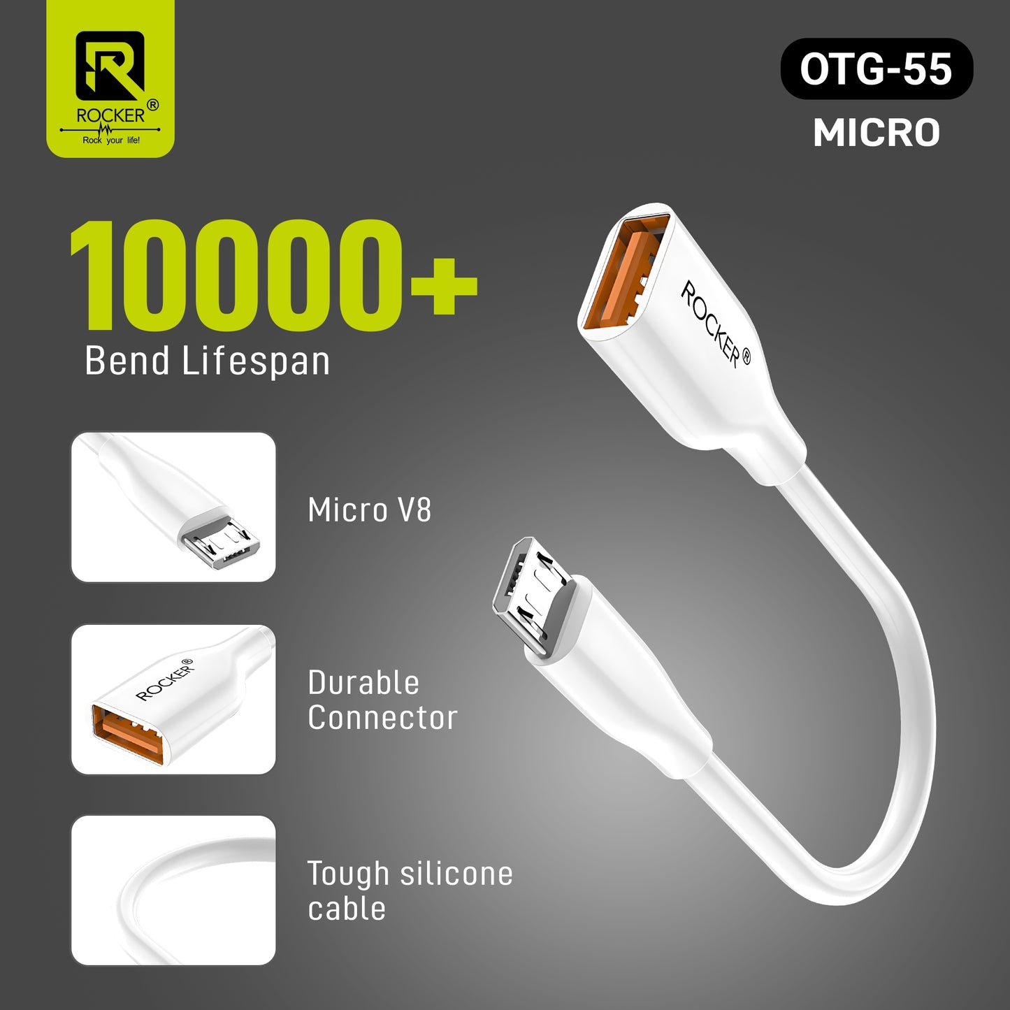 Rocker OTG Cable – Type-C & Micro USB OTG Adapter | USB to Phone Connector for Smartphones, Tablets & Laptops (OTG-55/56)