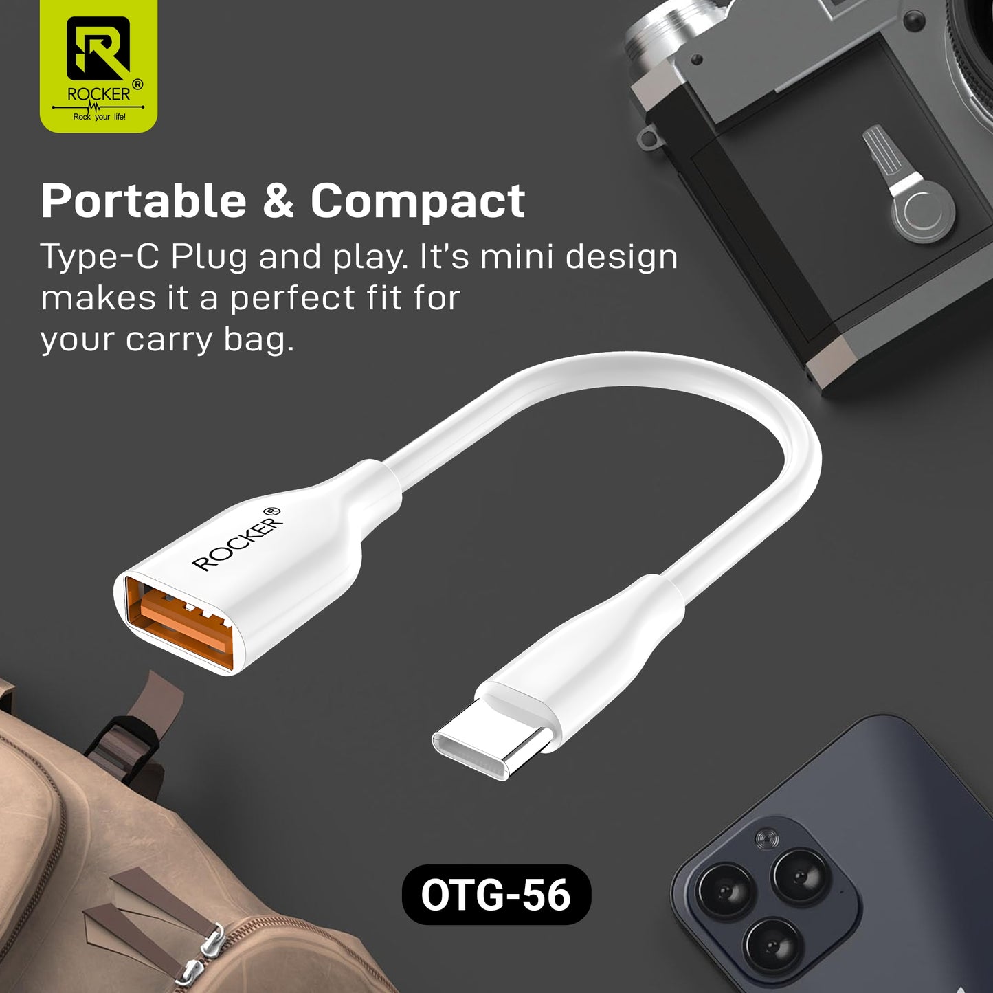 Rocker OTG Cable – Type-C & Micro USB OTG Adapter | USB to Phone Connector for Smartphones, Tablets & Laptops (OTG-55/56)