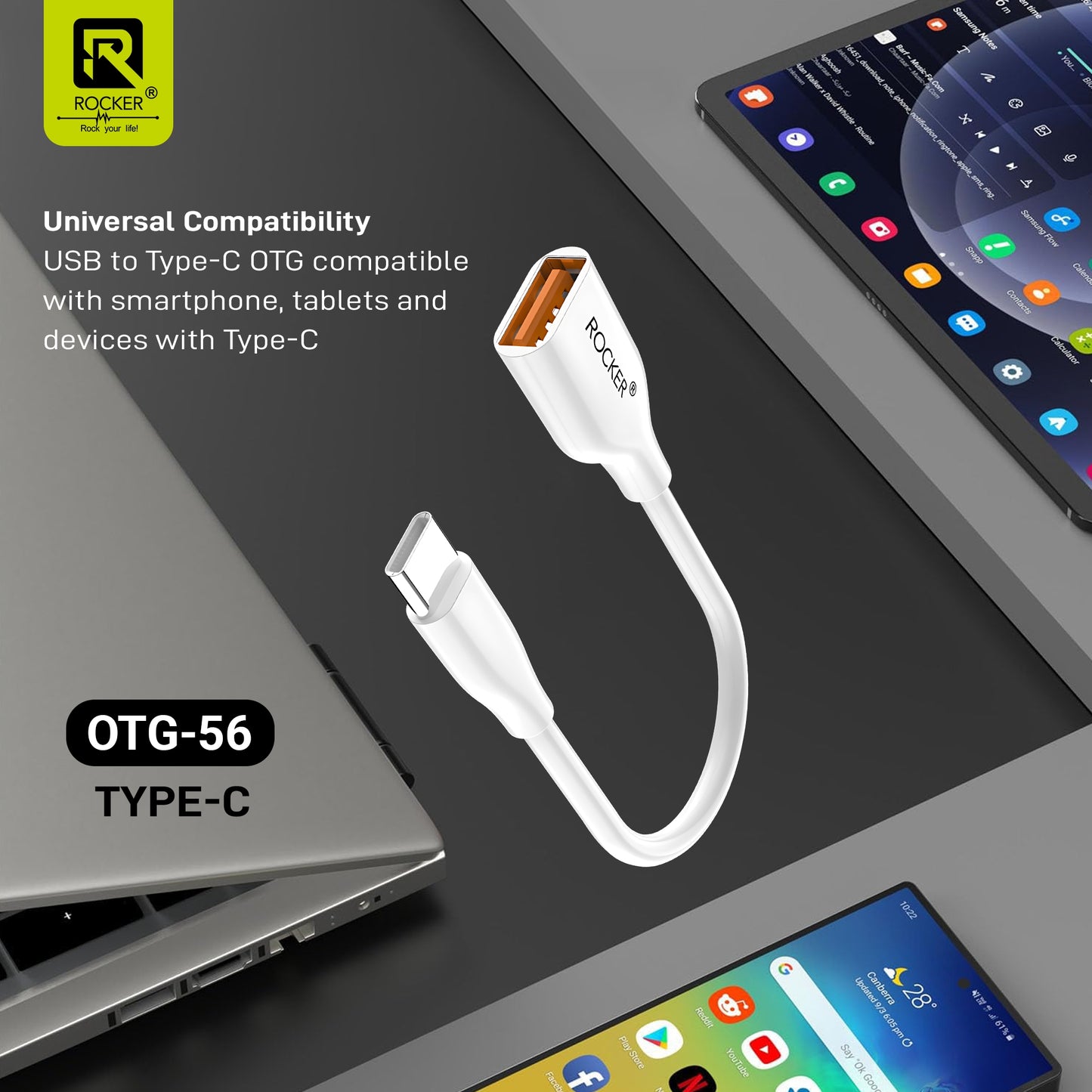 Rocker OTG Cable – Type-C & Micro USB OTG Adapter | USB to Phone Connector for Smartphones, Tablets & Laptops (OTG-55/56)