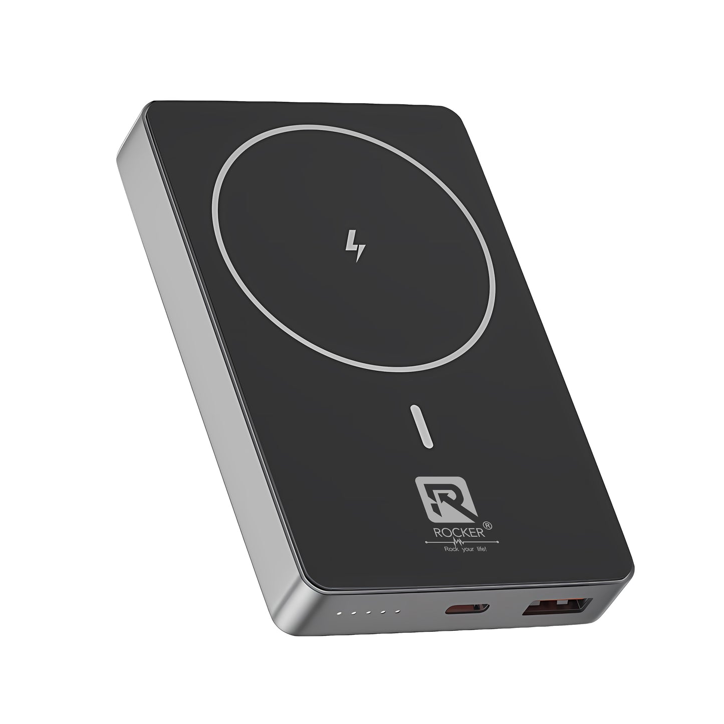 Rocker PB-8080 MageSafe 10000mAh 15W Wireless Super Fast Charging Power Bank For iPhone 15/16 & Above, Android & Other Qi Enabled Devices