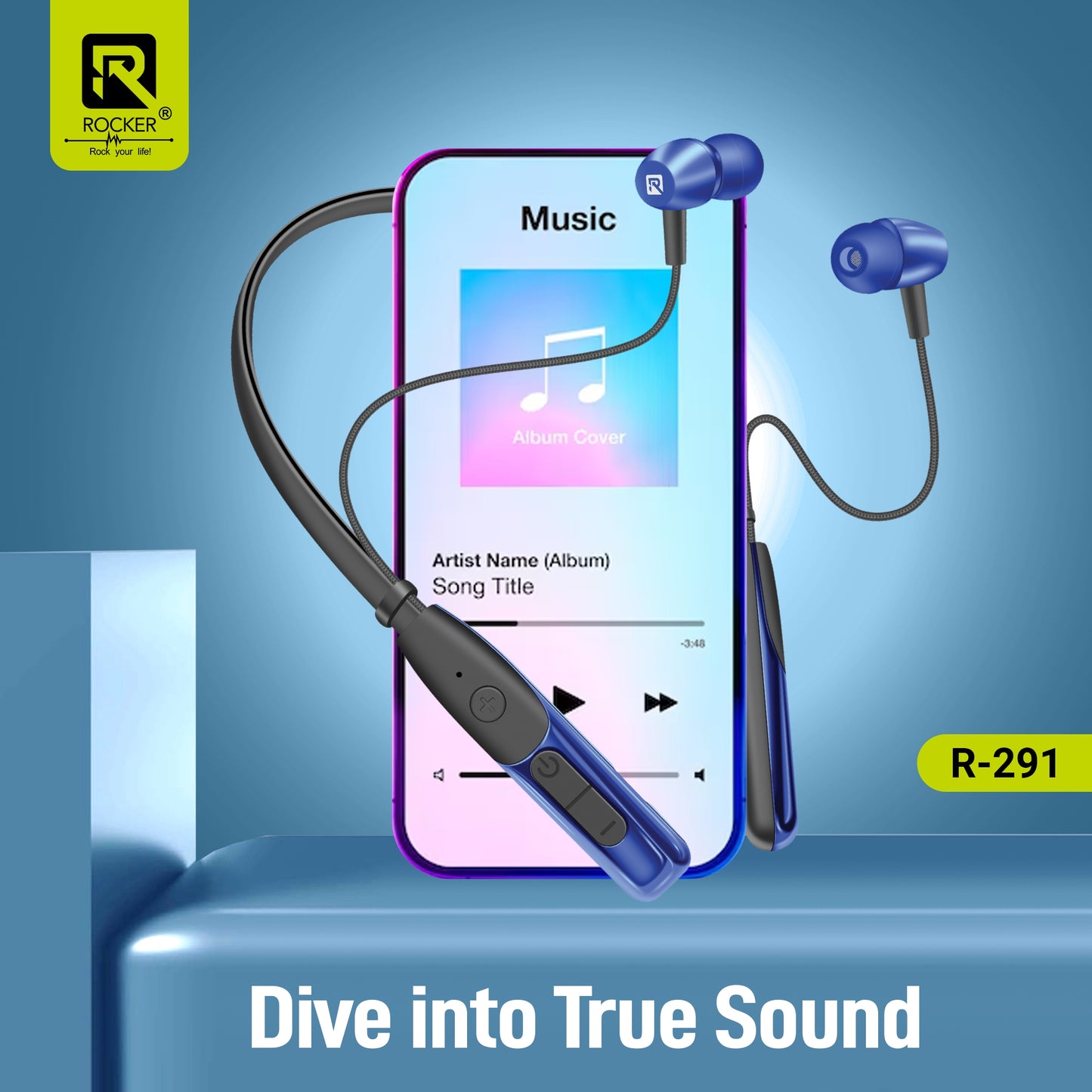 Rocker R-291 Titan Wireless Bluetooth Headset with 100 Hours Battery, Deep Bass & Voice Assistant Support