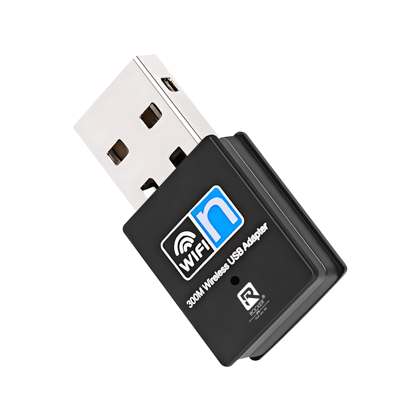 Rocker R-803 WiFi Dongle – 300 Mbps Mini USB Wireless Adapter for Laptop & Desktop | Fast Internet with WPA/WPA2 Security