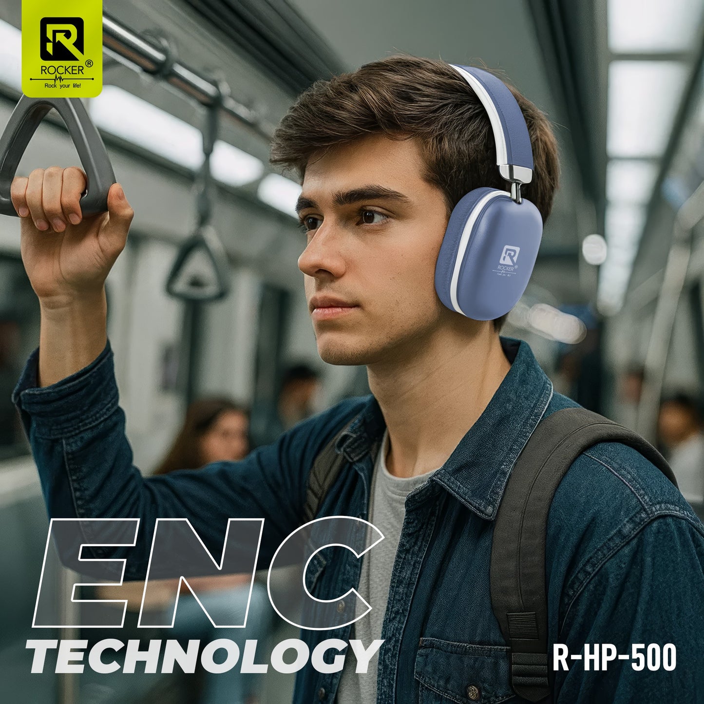 Rocker RHP500 Wireless Bluetooth Headphones | 30Hrs Battery, 40mm Drivers, Low Latency Gaming