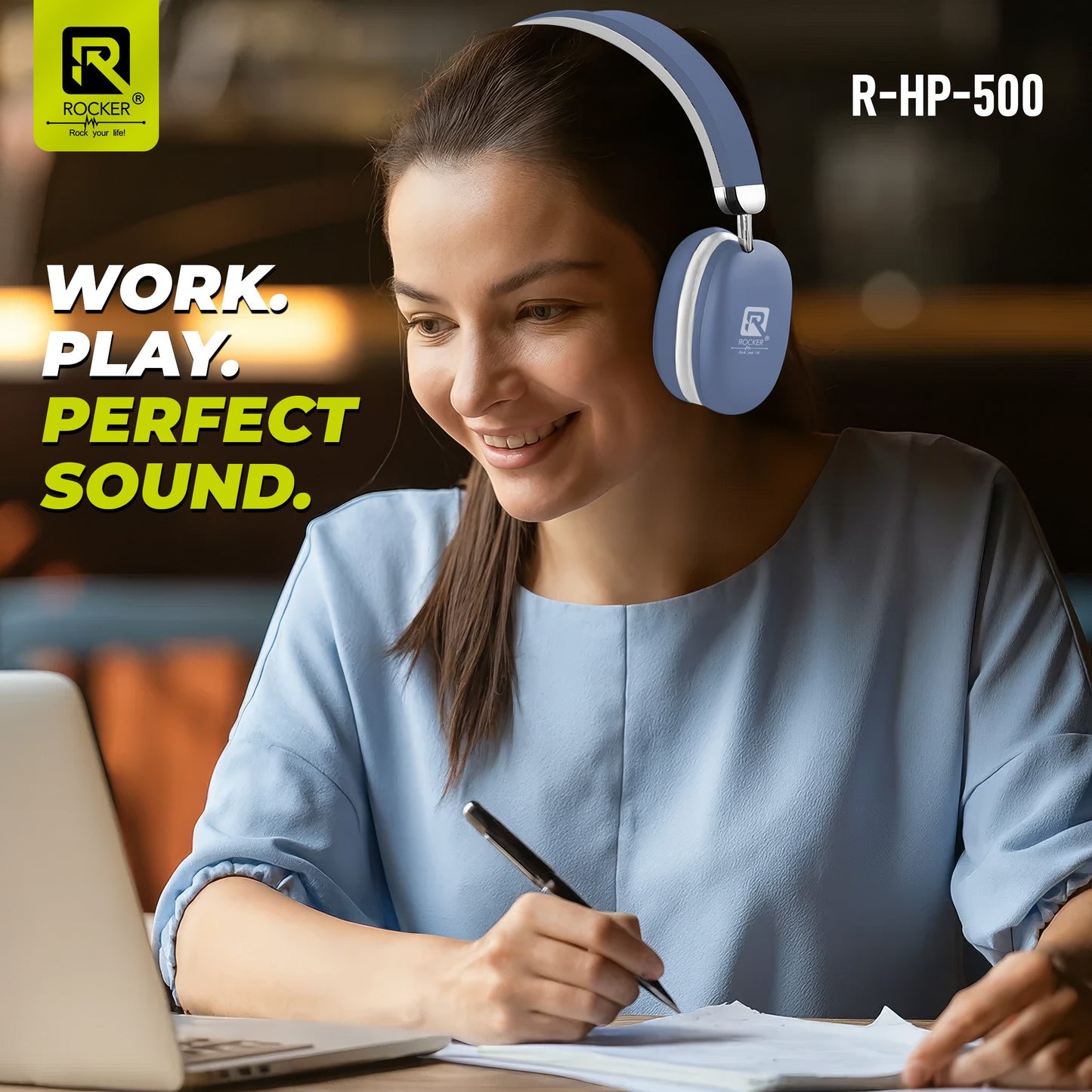 Rocker RHP500 Wireless Bluetooth Headphones | 30Hrs Battery, 40mm Drivers, Low Latency Gaming