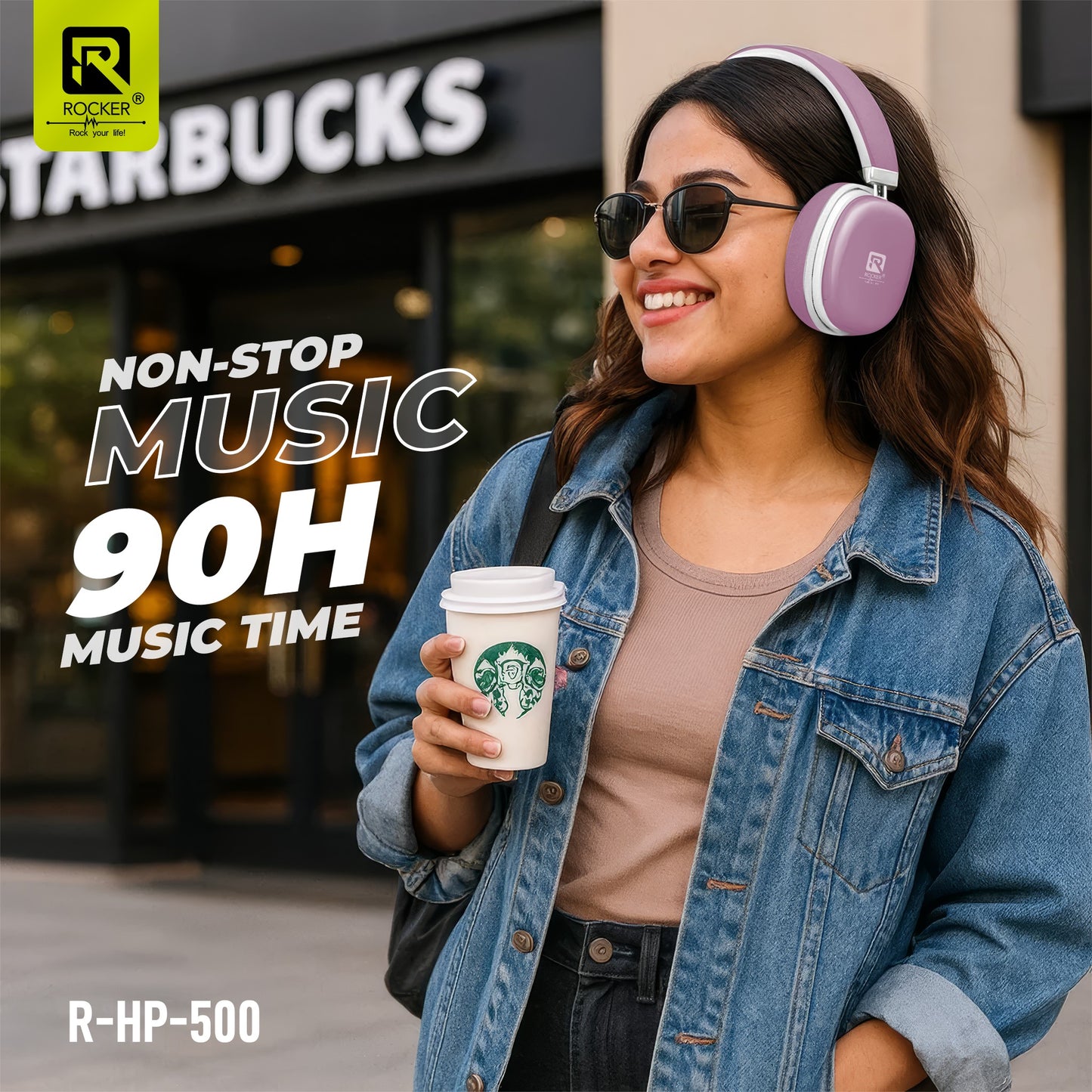 Rocker RHP500 Wireless Bluetooth Headphones | 30Hrs Battery, 40mm Drivers, Low Latency Gaming