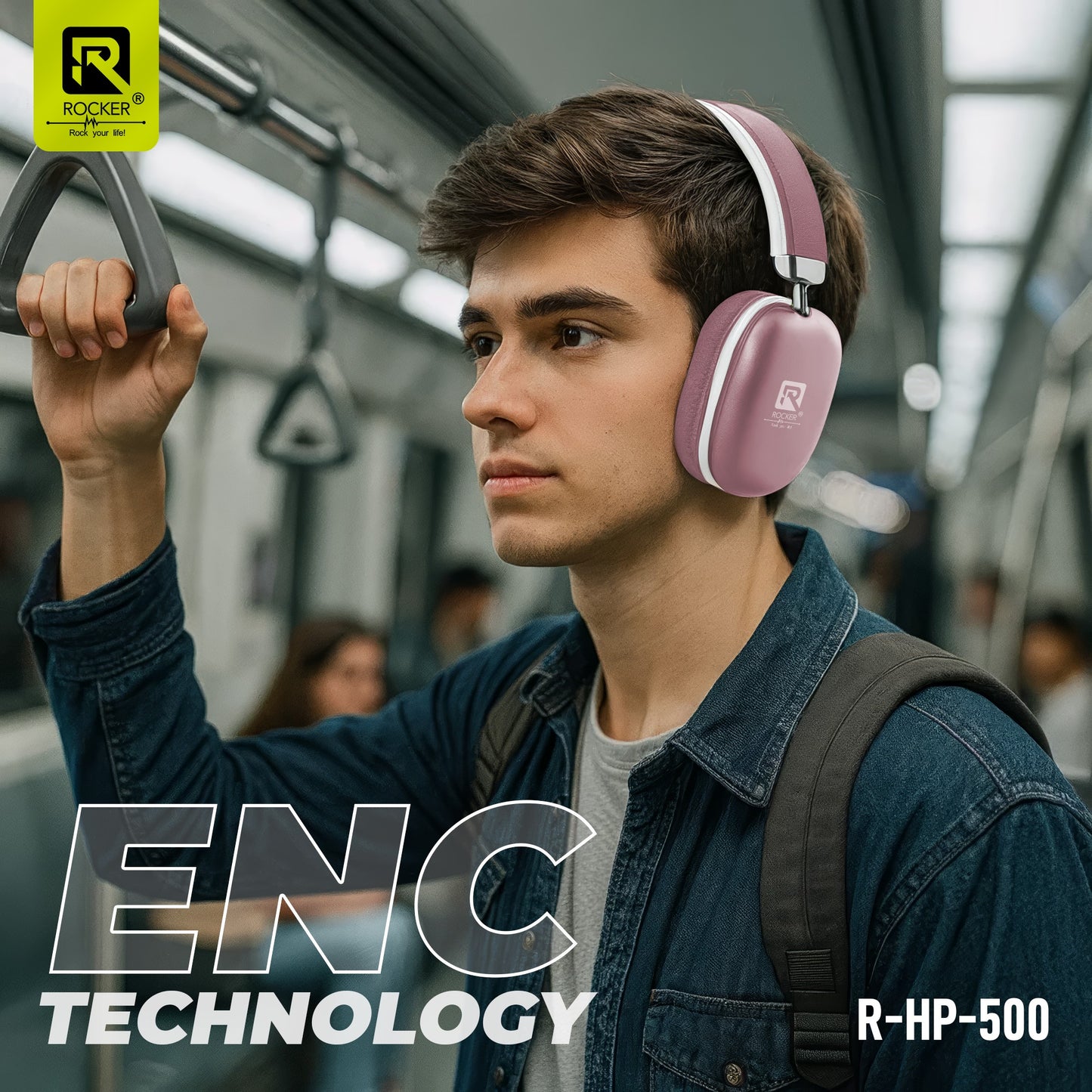 Rocker RHP500 Wireless Bluetooth Headphones | 30Hrs Battery, 40mm Drivers, Low Latency Gaming
