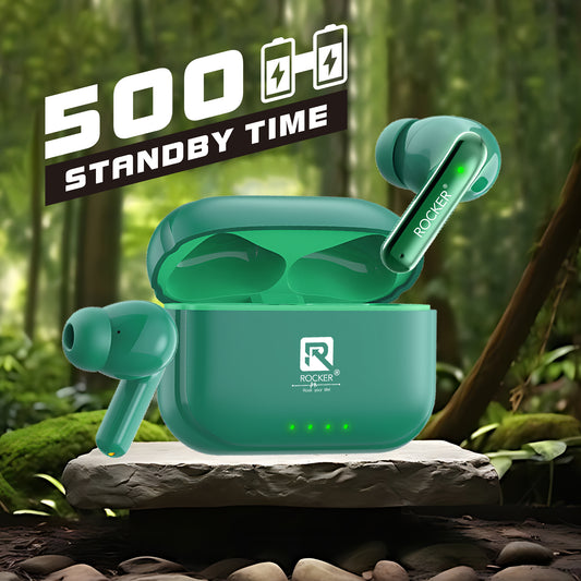 Rocker TWS R-MT3 Noise Cancelling Wireless Earbuds with 500H Standby Time Bluetooth V5.3 Touch Control Comfortable Fit