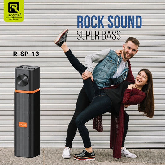 Rocker RSP-13 Bluetooth Speaker - 8W Portable Wireless Speaker with Deep Bass, TF/FM/USB/AUX Support, and 10-Hour Playback
