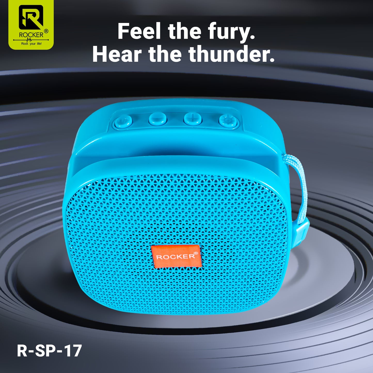 Rocker RSP-17 Portable Bluetooth Speaker - 5W Hi-Fi Sound with Deep Bass, Waterproof Design, Long Battery Life, TF/SD Card Support, and FM Radio