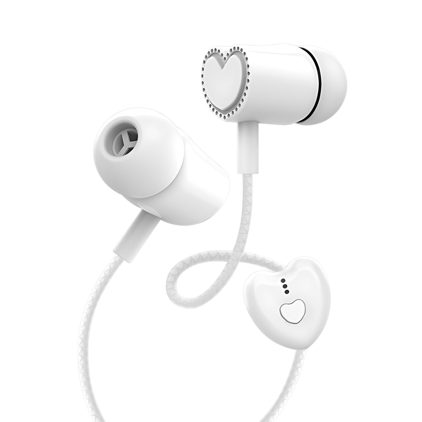 Rocker R-18 Wired Earphones for Girls with Mic – Heart Shape Design, Premium Bass, Comfortable Fit