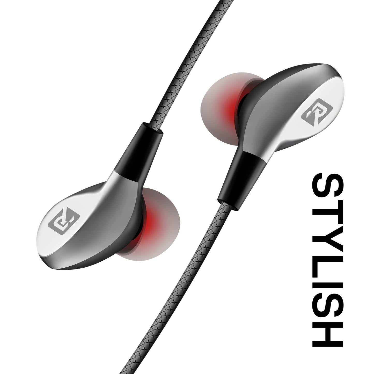 Rocker Heera R552 Stereo Headset – Wireless Earphones with Microphone, Super Bass, Noise Cancellation, 10mm Drivers, 130cm Wire, Perfect for Gym, Running, Travel, and Calls – Premium Sound Quality for Fitness and Sports