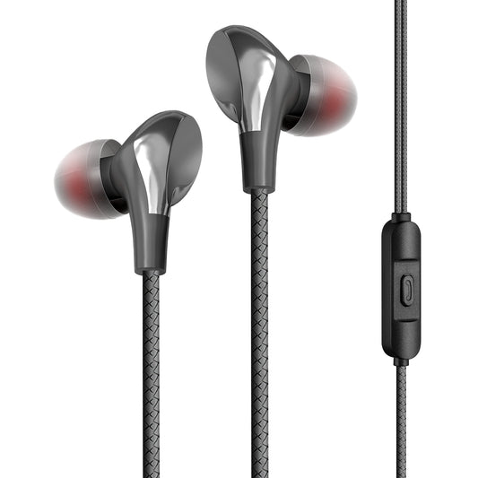 Rocker Heera R552 Stereo Headset – Wireless Earphones with Microphone, Super Bass, Noise Cancellation, 10mm Drivers, 130cm Wire, Perfect for Gym, Running, Travel, and Calls – Premium Sound Quality for Fitness and Sports