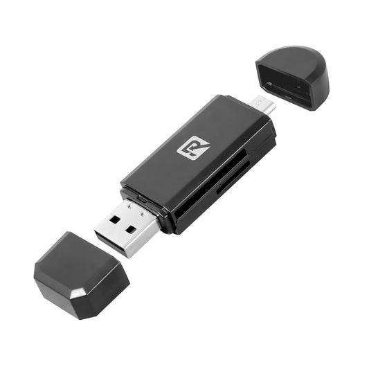 Rocker RM-05/06 2-in-1 USB 3.0 & Type-C/Micro OTG Card Reader – Supports SD/Micro SD Cards for Android, Laptops, PCs