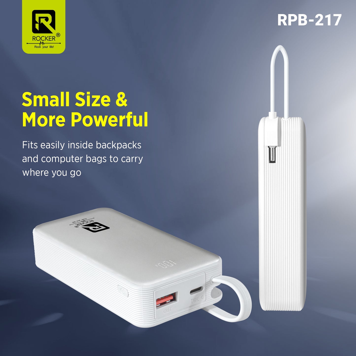 Rocker RPB217 10000mAh Power Bank - 66W Fast Charging, Dual USB Output & Advanced Safety Features