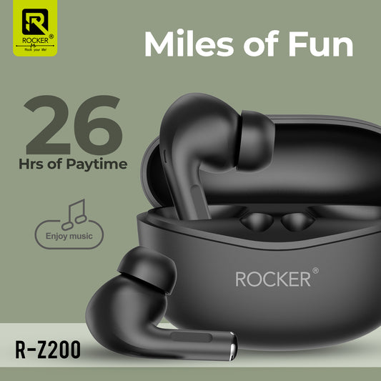 R-Z200 Wireless Bluetooth Earbuds with ANC | Deep Bass, 40-Hour Battery & Touch Control - Ideal for Music, Calls & Sports