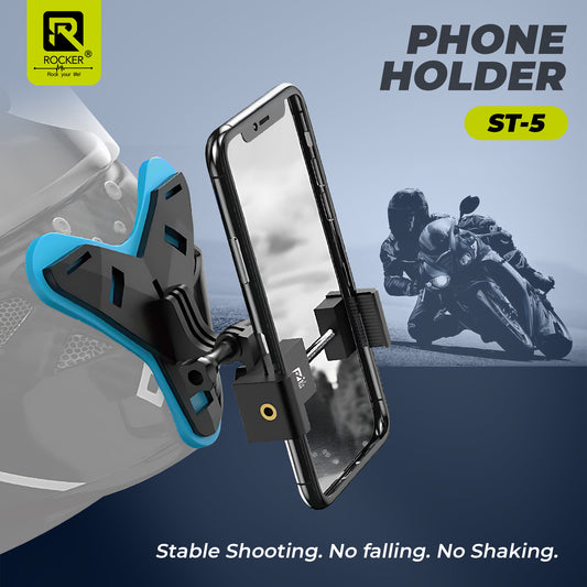 Rocker ST-5 Bike Mobile Holder for GPS Navigation - 360° Rotatable Phone Mount with One-Click Lock, Anti-Shake Grip & Tool-Free Installation