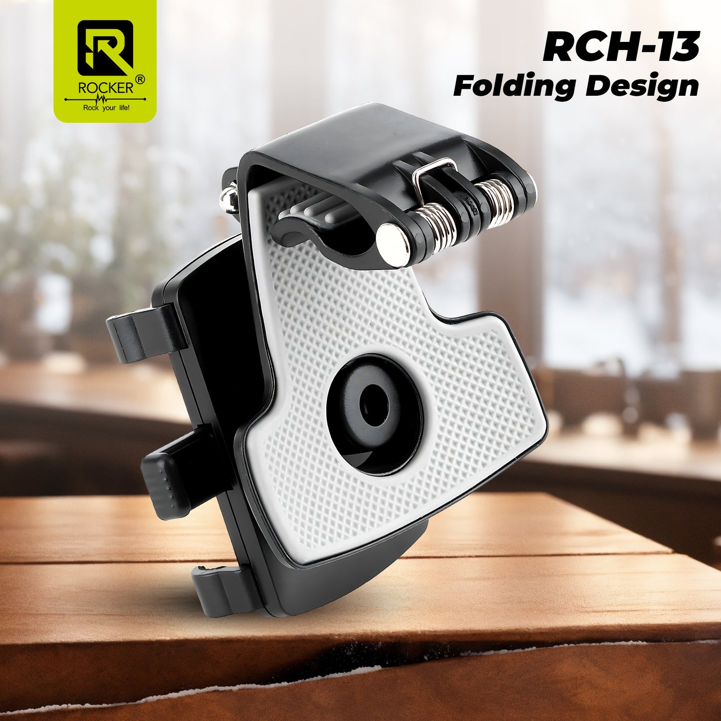 Rocker RCH-13 Car Phone Holder – 360° Rotating AC Vent Mount with Strong Grip & Shockproof Design for Safe Driving