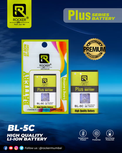 Rocker BL-5C Plus Series Battery, Li-ion Battery, Overcharge protection