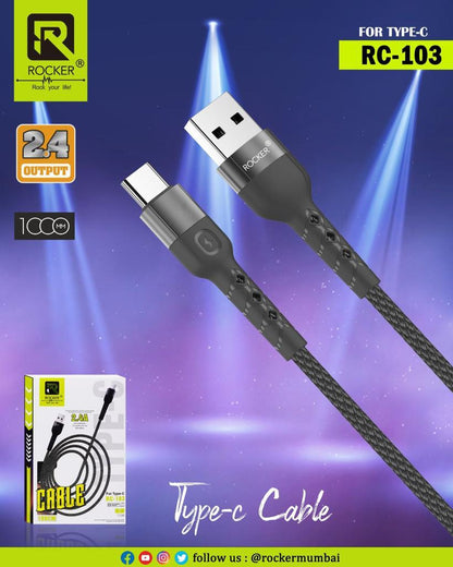 Rocker RC-103, 2.4 Output, 1000MM, Type-C Cable