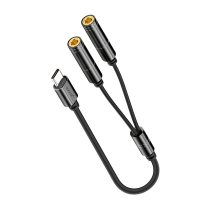 Rocker AUX-52/53 Dual Audio Headphone Splitter | 3.5mm Female to 1 Male Type-C/3.5mm Adapter | Noise-Free Audio for PS5, Xbox, Laptop &amp | Smartphone