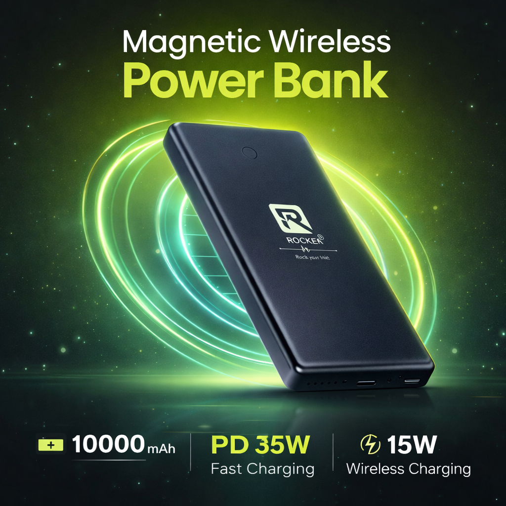 Rocker 10000mAh Magnetic Wireless Power Bank – 35W Fast Charging (RPB-1200)