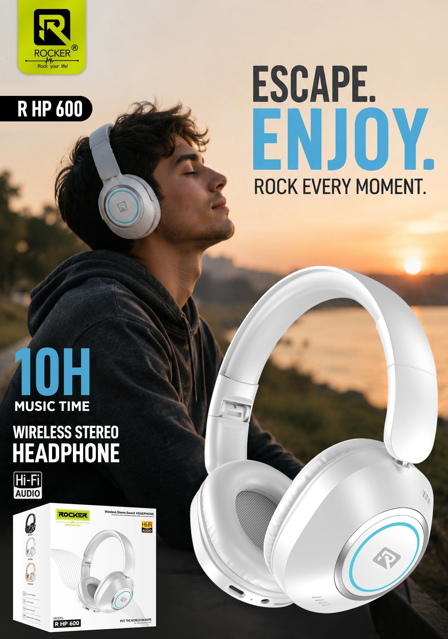 Rocker RHP600 Wireless Bluetooth Headphones | Hi-Fi Audio