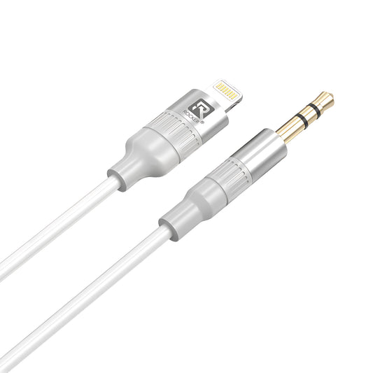 ROCKER R-AUX48 iPhone Aux Cable | Premium Lightning to 3.5mm Audio Cable | Durable Nylon Braided with Gold-Plated Connectors