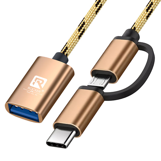 Rocker R-OTG2 , Universal OTG 2 IN 1 Type-C + Micro Cable