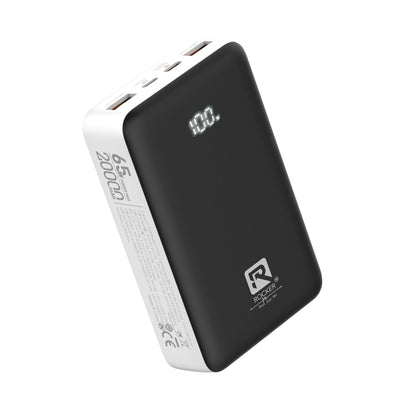 Rocker RPQ27 20,000mAh 65W PD Super Fast Charging Power Bank, Charges macbooks, laptops, DSLRs and Gaming Console