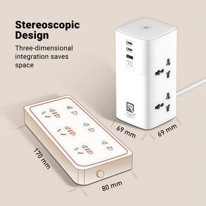 Rocker RSC-4383 Tower Extenstion 2500W High Power Socket Plug Board