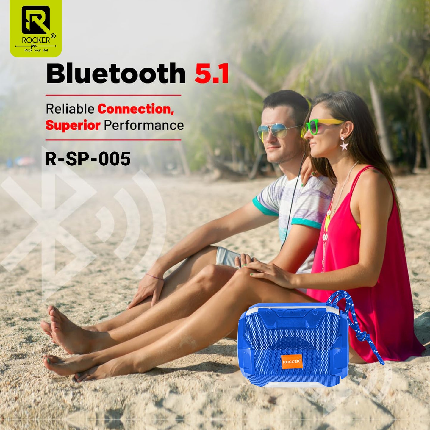 Rocker RSP-005 Wireless Bluetooth Speaker | 4.05W Powerful Sound | USB, TF Card & FM Radio Support | Rechargeable Portable Speaker for Home, Travel & Outdoor