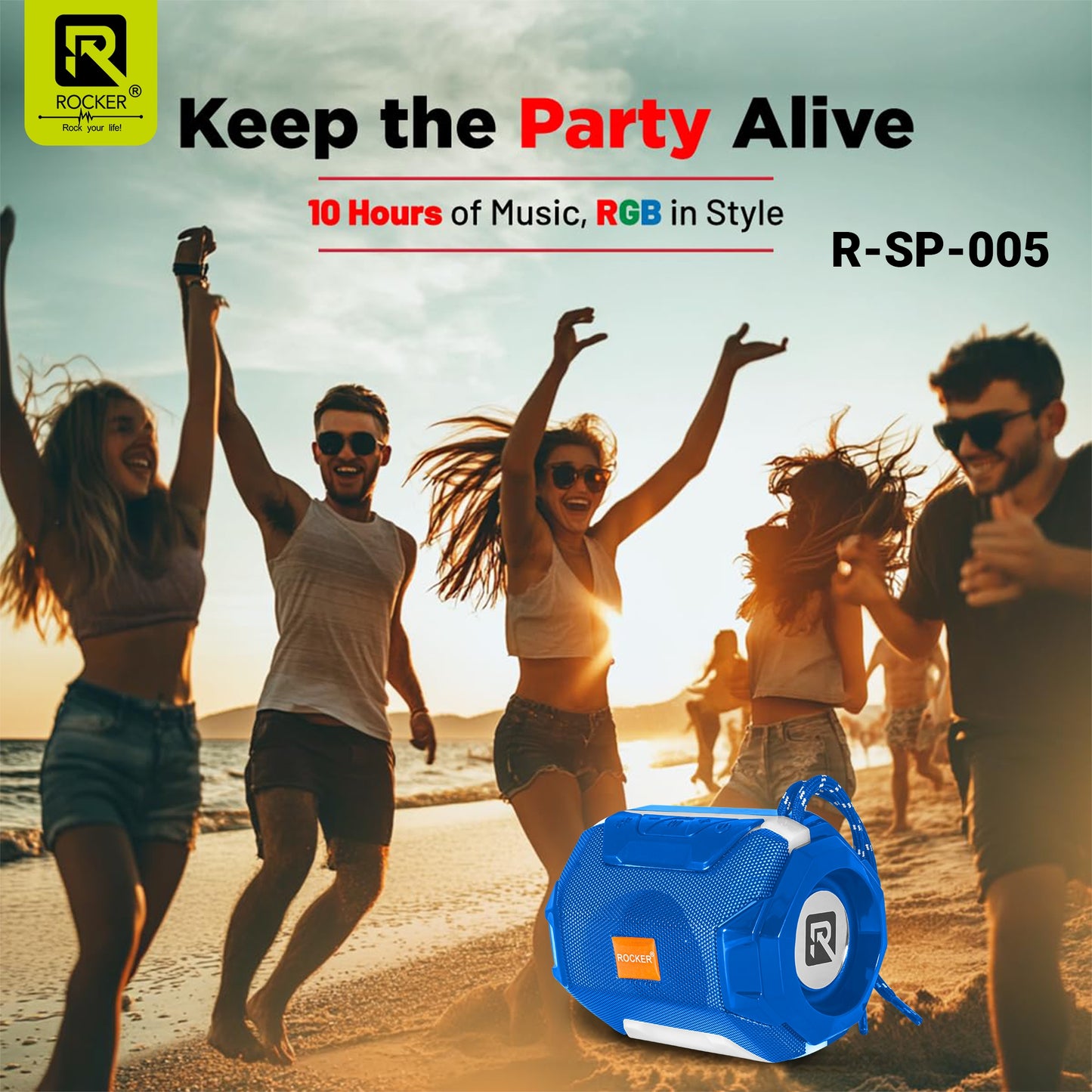 Rocker RSP-005 Wireless Bluetooth Speaker | 4.05W Powerful Sound | USB, TF Card & FM Radio Support | Rechargeable Portable Speaker for Home, Travel & Outdoor
