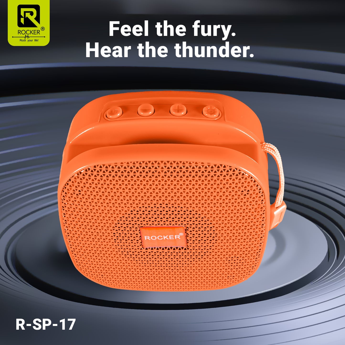 Rocker RSP-17 Portable Bluetooth Speaker - 5W Hi-Fi Sound with Deep Bass, Waterproof Design, Long Battery Life, TF/SD Card Support, and FM Radio