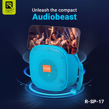 Rocker RSP-17 Portable Bluetooth Speaker - 5W Hi-Fi Sound with Deep Bass, Waterproof Design, Long Battery Life, TF/SD Card Support, and FM Radio