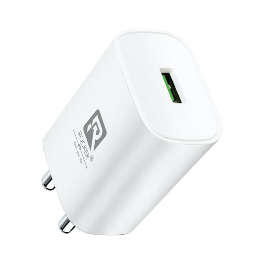 Rocker RTC46 12W 2.4A Fast Wall Charger with Type-C Cable for iPhone 14/13/12/11/X/XR, iPad Pro/Mini, Samsung S21/S20, OnePlus, and More | Compact, Safe, and Efficient Charging | India’s Trusted Brand