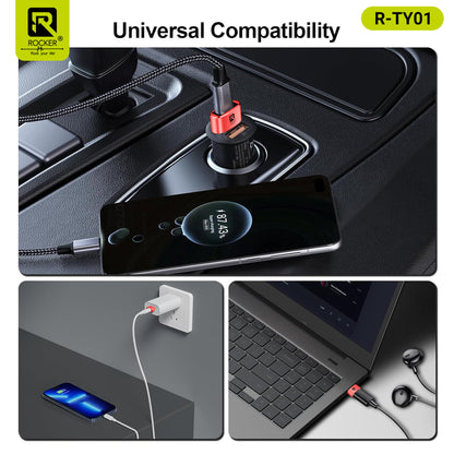 Rocker R-TYO1 USB Male to Type-C Female OTG Adapter – 5Gbps Data Transfer & Fast Charging for Laptops, Smartphones & Tablets