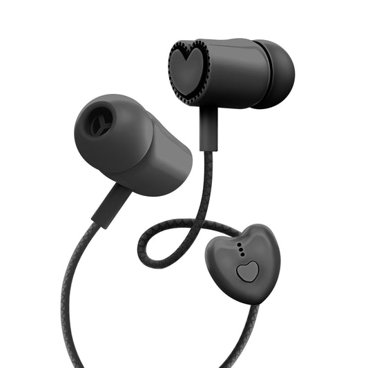 Rocker R-18 Wired Earphones for Girls with Mic – Heart Shape Design, Premium Bass, Comfortable Fit