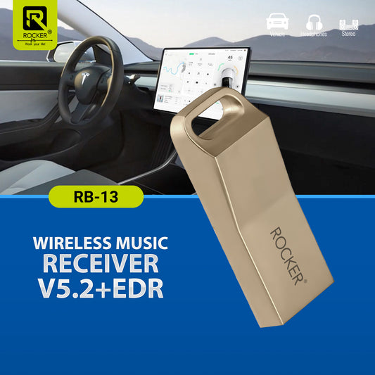 Rocker RB-13 V5.2+EDR Wireless Music Receiver – Plug & Play Bluetooth Audio Adapter for Home & Car