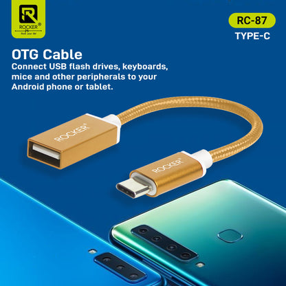 Rocker RC-87 OTG Cable – Type-C & Micro USB Variants | Fast & Stable Data Transmission with USB 2.0