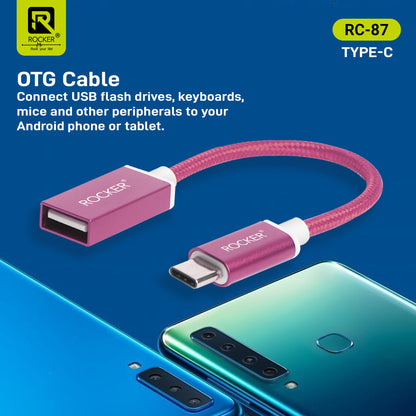 Rocker RC-87 OTG Cable – Type-C & Micro USB Variants | Fast & Stable Data Transmission with USB 2.0