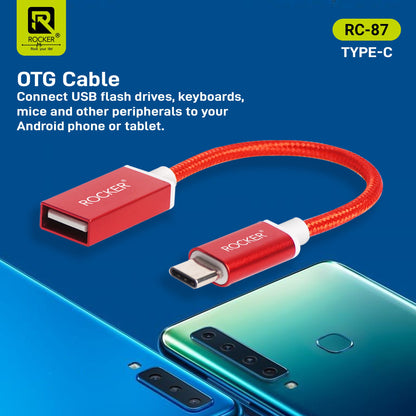 Rocker RC-87 OTG Cable – Type-C & Micro USB Variants | Fast & Stable Data Transmission with USB 2.0