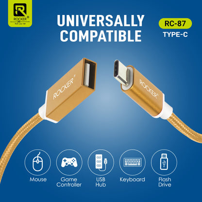Rocker RC-87 OTG Cable – Type-C & Micro USB Variants | Fast & Stable Data Transmission with USB 2.0