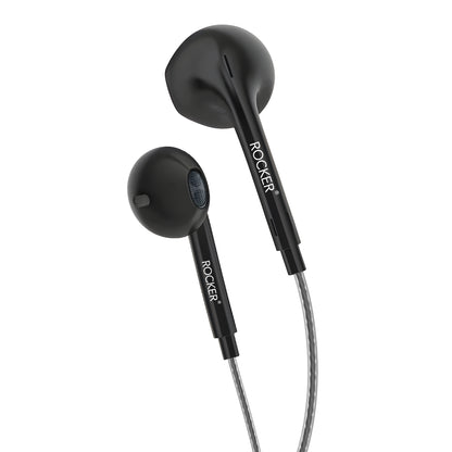 Rocker RHF-309 Wired Earphones with Mic – Deep Bass, Clear Sound, Comfortable Fit, 3.5mm Jack