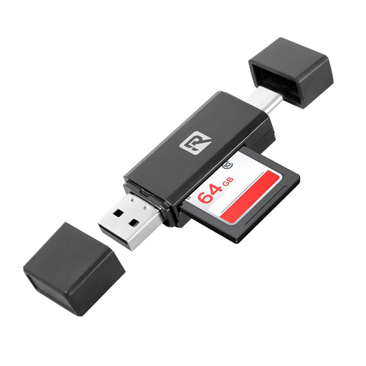 ROCKER RM-05 USB 3.0 & Type-C/Micro-USB  Multi-Card Reader | High-Speed OTG Memory Card Adapter for SD & Micro SD | Plug & Play | Compatible with Laptops, Smartphones & Tablets