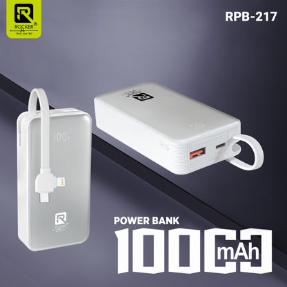 Rocker RPB217 10000mAh Power Bank - 66W Fast Charging, Dual USB Output & Advanced Safety Features