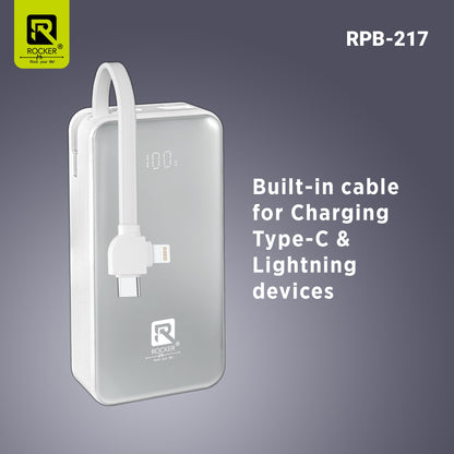 Rocker RPB217 10000mAh Power Bank - 66W Fast Charging, Dual USB Output & Advanced Safety Features
