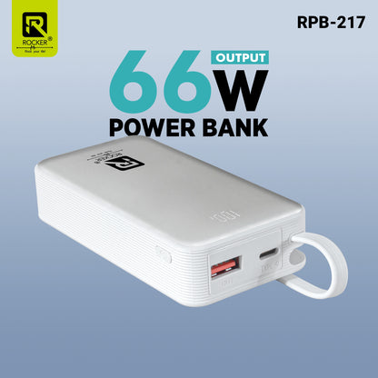 Rocker RPB217 10000mAh Power Bank - 66W Fast Charging, Dual USB Output & Advanced Safety Features
